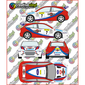 Ford Focus 1999 Martini Monte Carlo Rally Graphics Kit