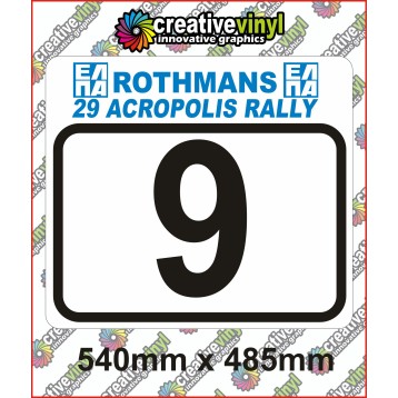 Rothmans Acropolis Rally Number Boards
