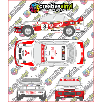 Mitsubishi Evolution 3 1996 Sanremo Rally Full Graphics Kit