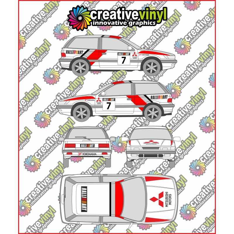 Mitsubishi Colt 1990 Ralliart Full Graphics Kit