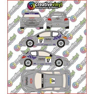 Peugeot 206 Monte Carlo 2000 Full Rally Graphics Kit