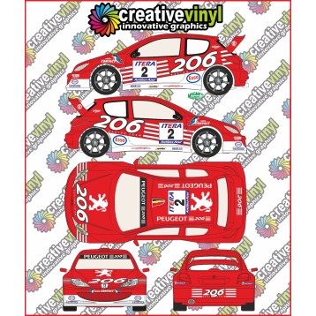 Peugeot 206 2003 Antibes Full Rally Graphics Kit