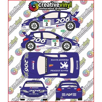 Peugeot 206 2003 Kronos Full Rally Graphics Kit