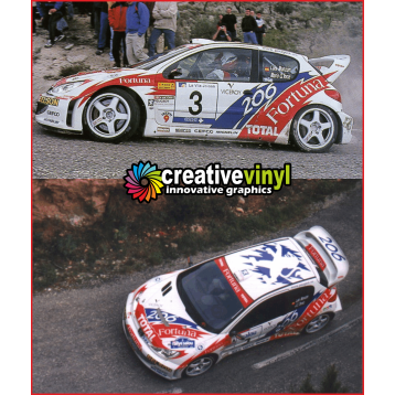 Peugeot 206 2001 Fortuna Full Rally Graphics Kit